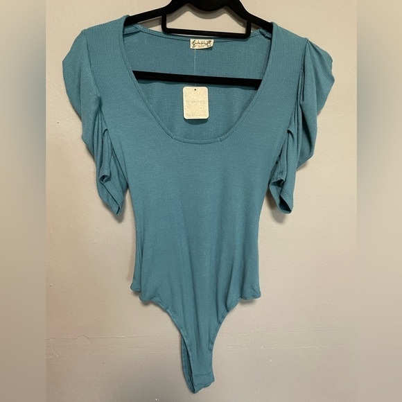 NWT Free People Intimately So Fresh Bodysuit in blue. Size X-Small - Picture 1 of 7